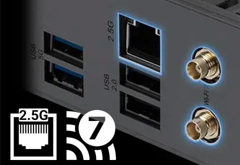 2.5ギガビットLAN、Wi-Fi 7モジュールを搭載