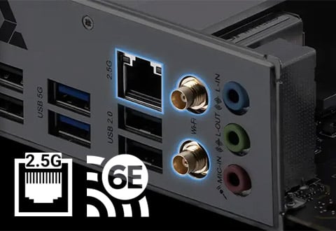 2.5ギガビットLAN、Wi-Fi 6Eモジュールを搭載