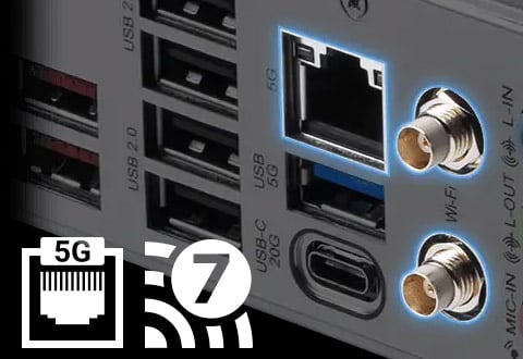 5ギガビットLAN、Wi-Fi 7モジュールを搭載