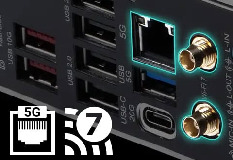5ギガビットLAN、Wi-Fi 7モジュールを搭載