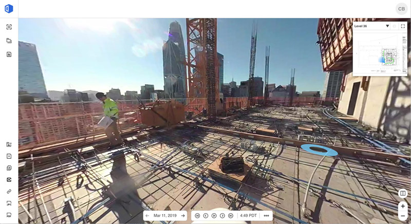 建設・建築現場における360度画像（動画、静止画）のキャプチャ