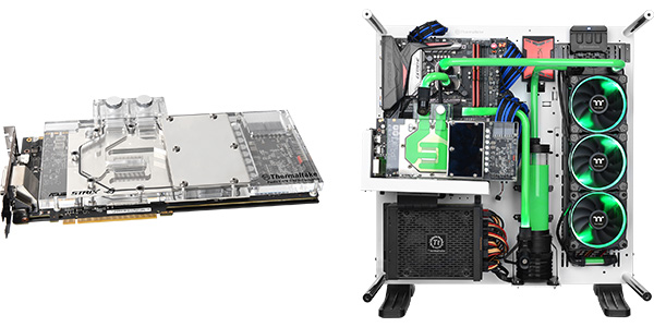 空冷仕様のグラフィックボードを高冷却する水冷化キット