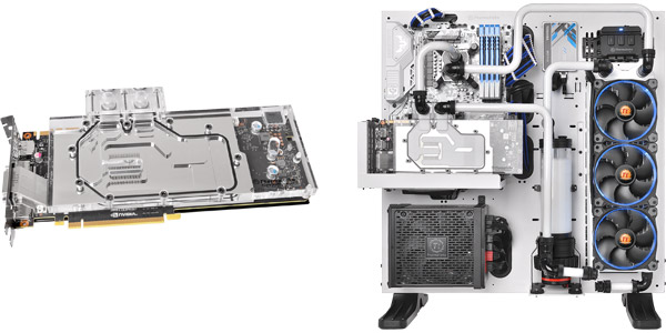 空冷仕様のグラフィックボードを高冷却する水冷化キット