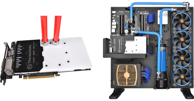 空冷仕様のグラフィックボードを高冷却する水冷化キット