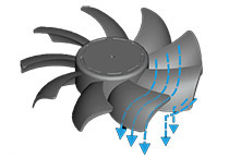 冷却効率と静音性に優れたファンブレードを採用