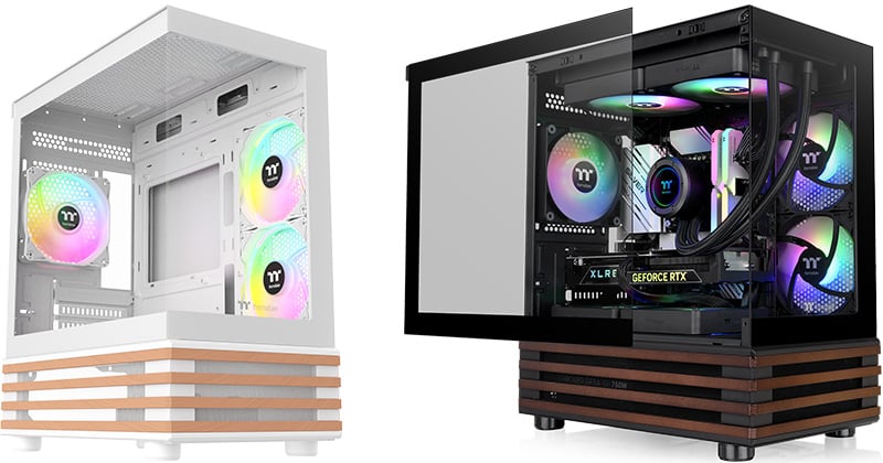 木のラインが印象的なピラーレスデザイン