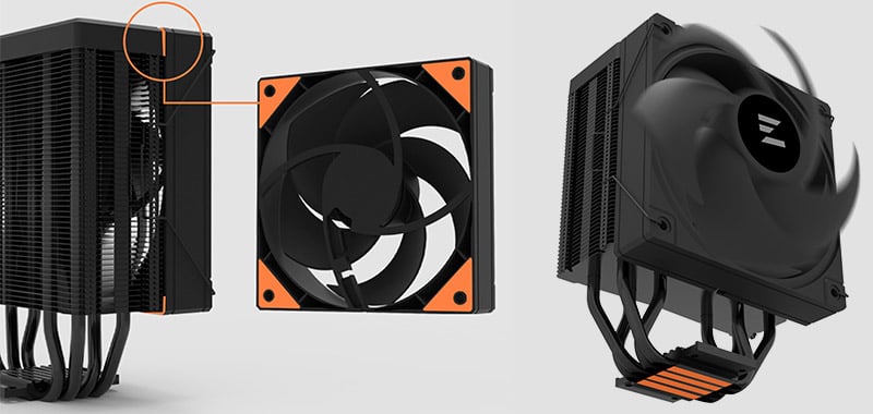 冷却力と静音性のバランスに優れたPWMファンを採用