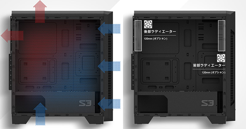 多くの冷却オプションに対応