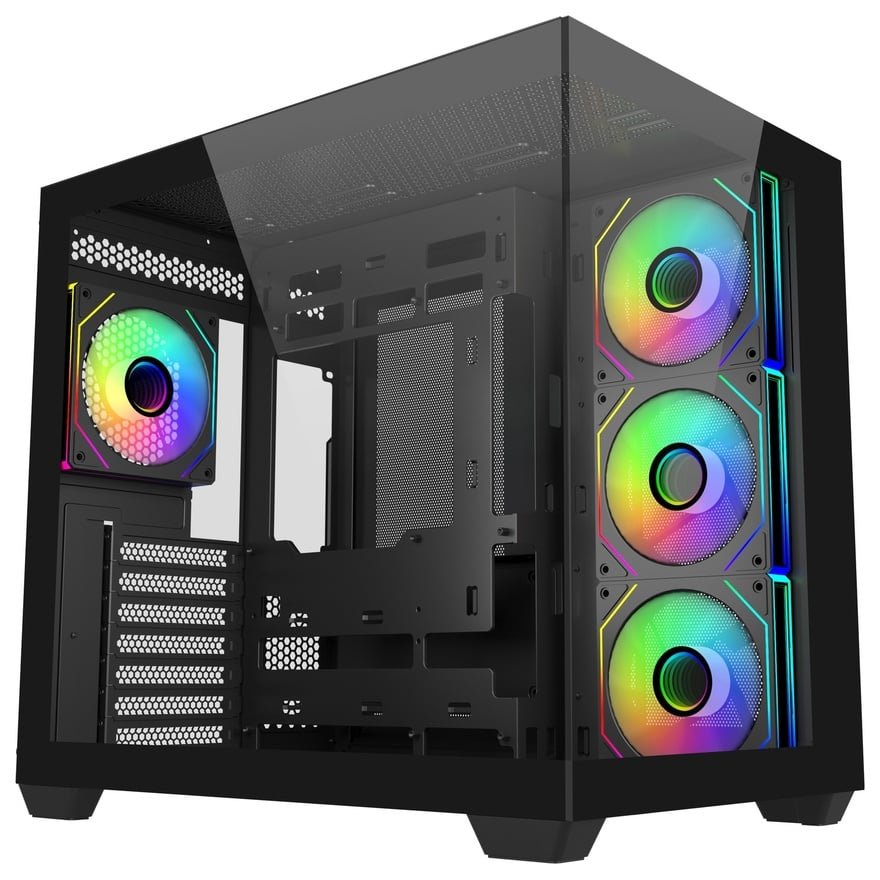 マ*ル様 Cooler Master デスクトップPC COMPUTEX：全部魅せます、逃げ場のない完全パノラマな丸見えケースを