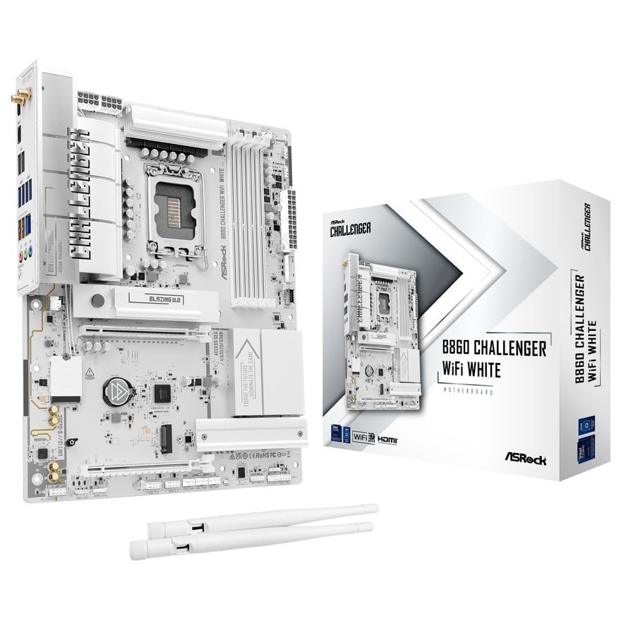 B860 Challenger WiFi White | ASRock マザーボード Intel B860チップ