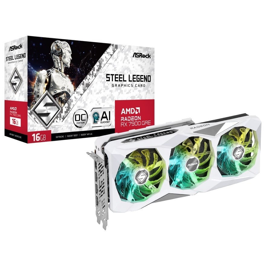 動作未確認 Asrock RX7900GRE Radeon RX 7900 GRE Steel Legend 16G OC | ASRock グラフィックボード