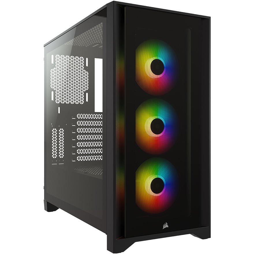 特別プライス CORSAIR iCUE 4000X RGB 強化ガラス製ミドルタワー ATX PCケース ブラック CC-9011204-WW  CS797