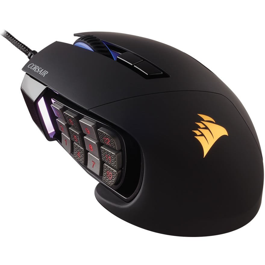 Amazon.com: CORSAIR SCIMITAR ELITE RGB WIRELESS MMO Gaming Mouse - 26,000  DPI - 16 Programmable Buttons - Up to 150hrs Battery - iCUE Compatible - 
