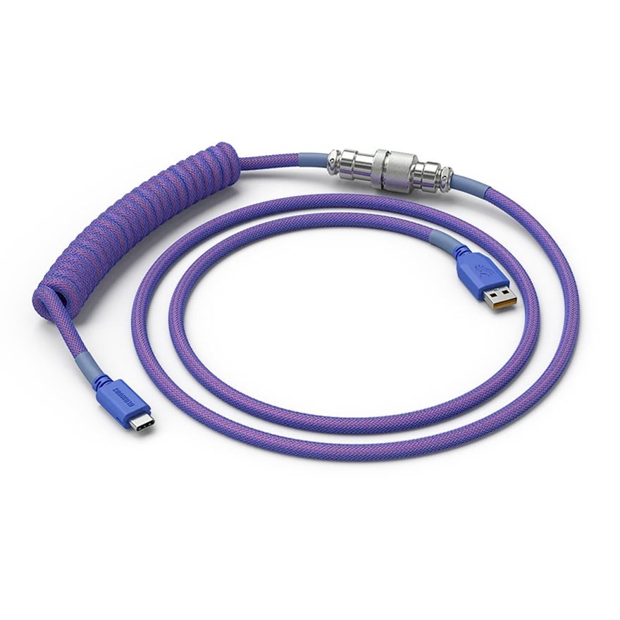 Glorious グロリアス コイルケーブル キーボード ホワイト 白 USB Type-C Type-A 取り外し可能な5ピンアビエーター